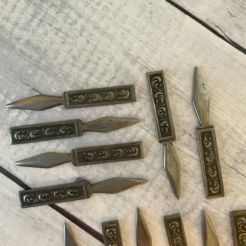 Riviera RIF4 Stainless Flatware Japan Set Of 12 Cocktail Olive Picks MCM Vintage